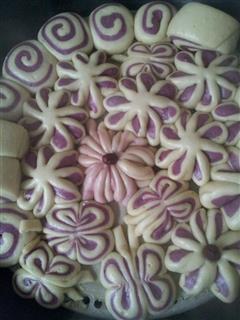 紫薯蝴蝶花式馒头的热量