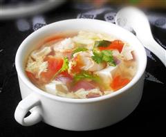 洋葱虾仁豆腐汤