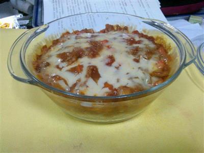 番茄奶酪焗饭-微波炉版