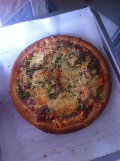 超简单培根鲜虾披萨