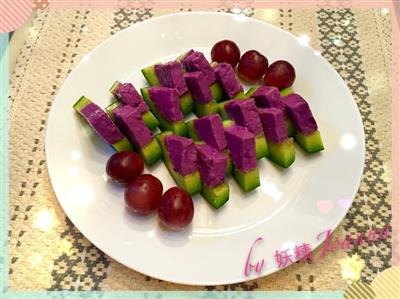 绿瓜紫薯布丁