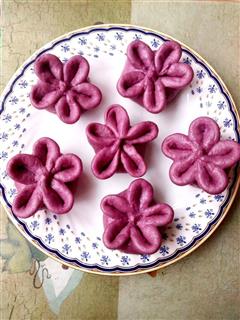 紫薯梅花豆沙包