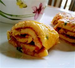 番茄鸡蛋卷饼-宝宝的早餐