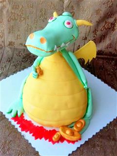 翻糖蛋糕-财神小恐龙