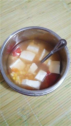 番茄玉米豆腐汤