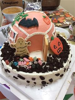 万圣节-南瓜城堡蛋糕