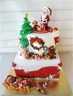 翻糖蛋糕-快乐圣诞