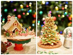童话世界-圣诞姜饼屋和圣诞树