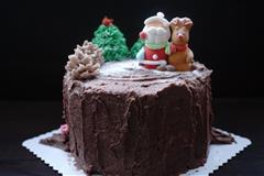圣诞节树桩蛋糕