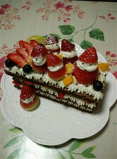 圣诞草莓雪人蛋糕