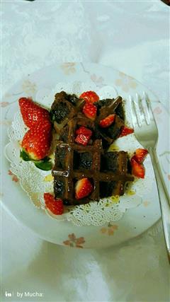 巧克力草莓华夫饼〔打发蛋白版〕