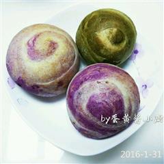 紫薯豆沙酥和抹茶绿豆酥