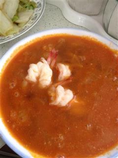 泡菜鲜虾汤