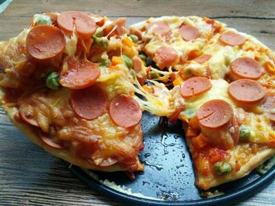 蔬菜火腿披萨