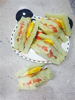 简单早餐-榴莲三文鱼三明治