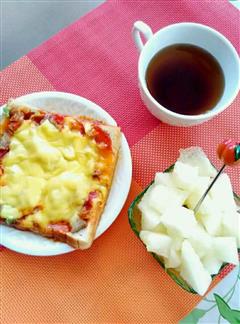 懒人早餐-微波炉简易披萨
