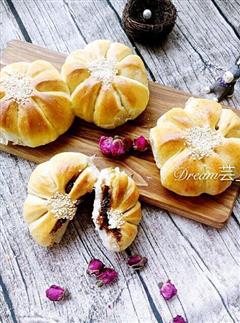 低油，低糖，轻烘焙—玫瑰花养颜花包