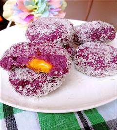 椰香紫薯芝士饼
