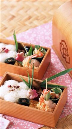 煎虾日式盒饭