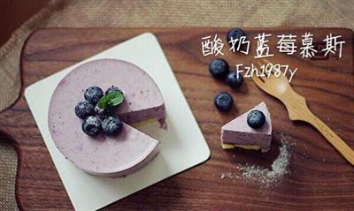 酸奶蓝莓慕斯-用冰箱就可以做的蛋糕