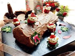 圣诞树桩蛋糕