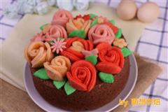 ——玫瑰花巧克力戚风蛋糕