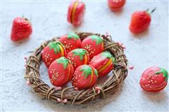 法式草莓马卡龙