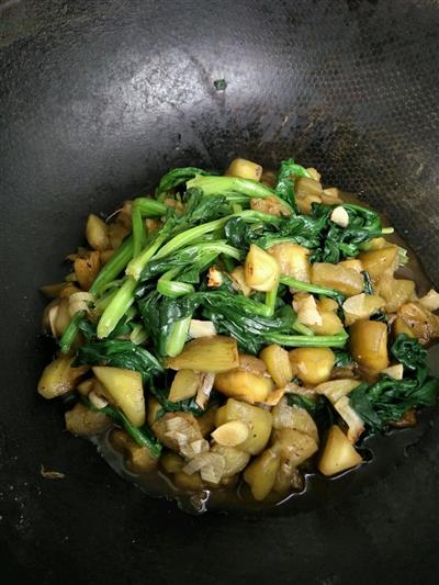 菠菜炒茄子的做法