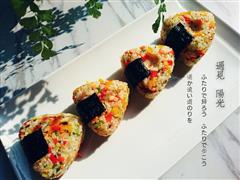 日式三文鱼彩蔬小饭团