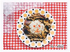 圆菇炒羊肉-杂粮饭